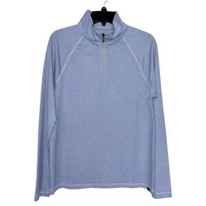 Faherty Mens Size Small Movement Quarter Zip Blue Stripe Pullover NWT